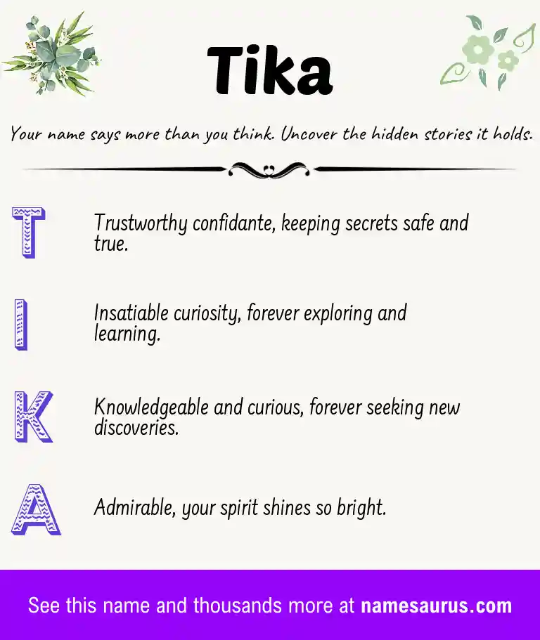 Acrostic poem about Tika.
