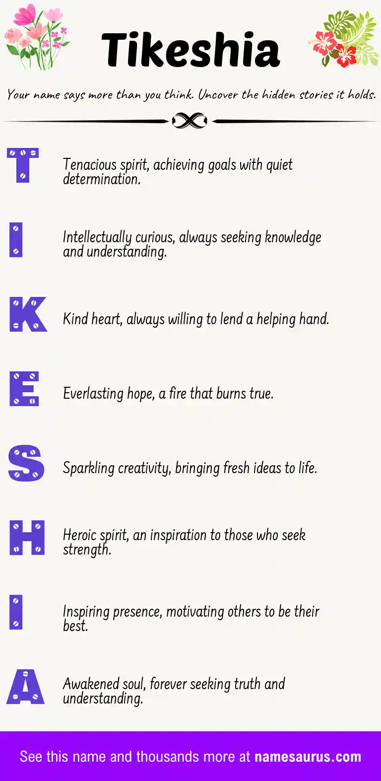 Acrostic poem about Tikeshia.