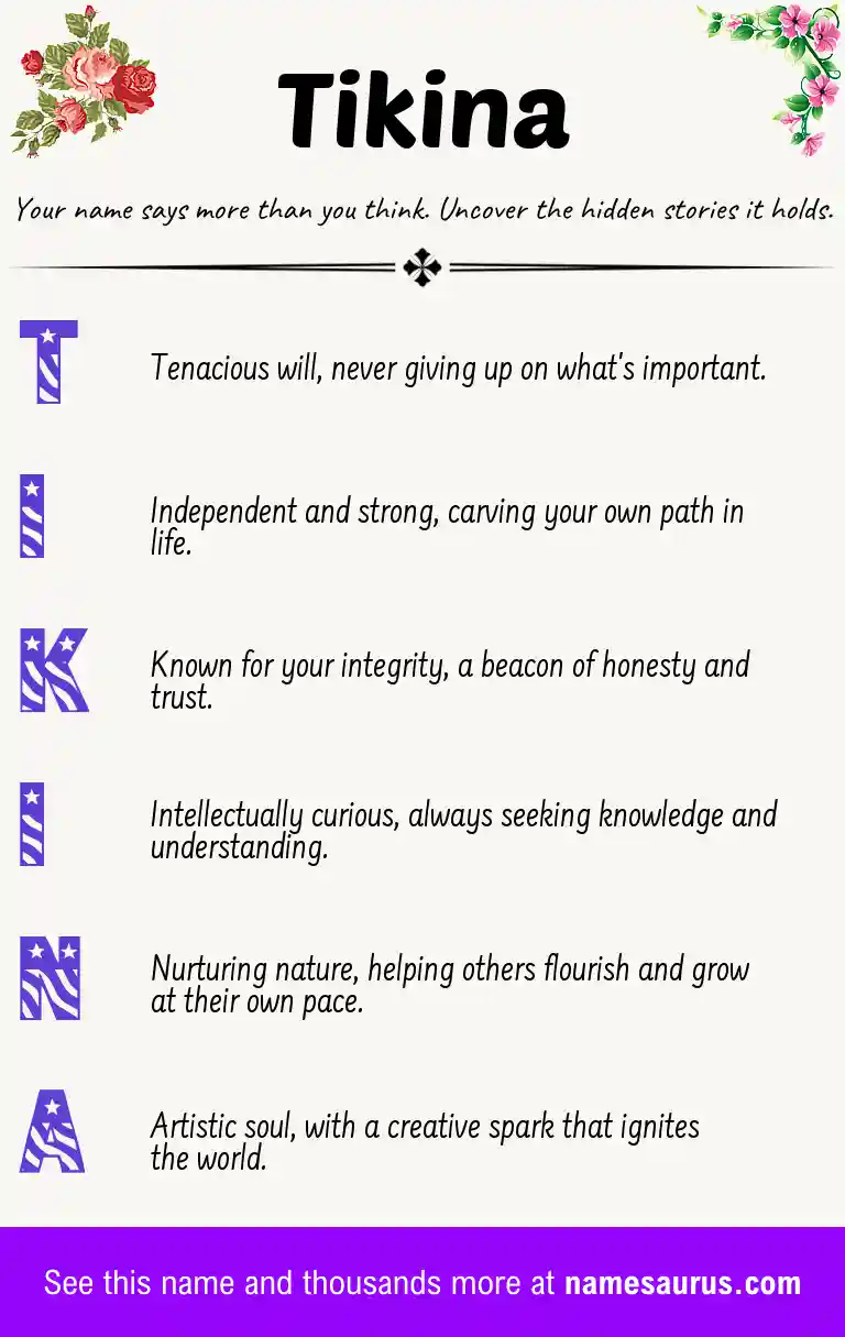 Acrostic poem about Tikina.