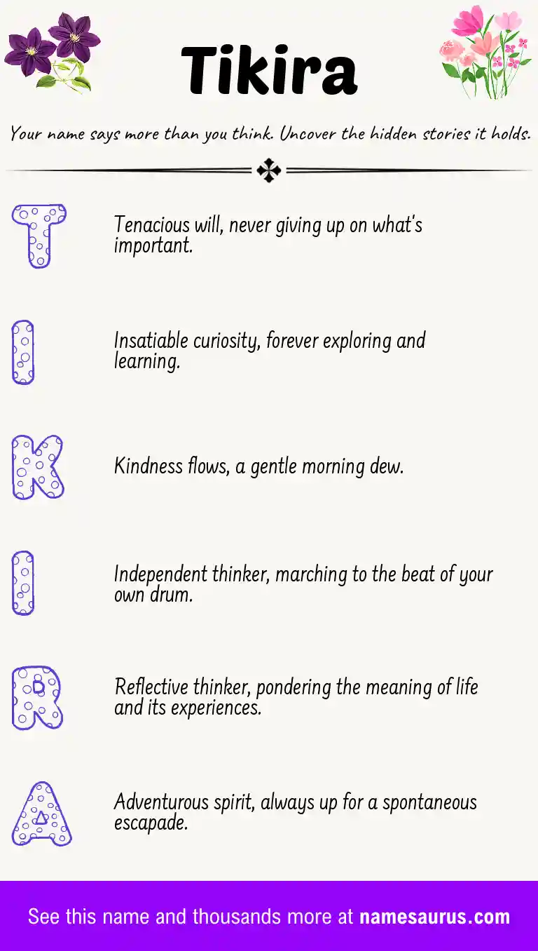 Acrostic poem about Tikira.