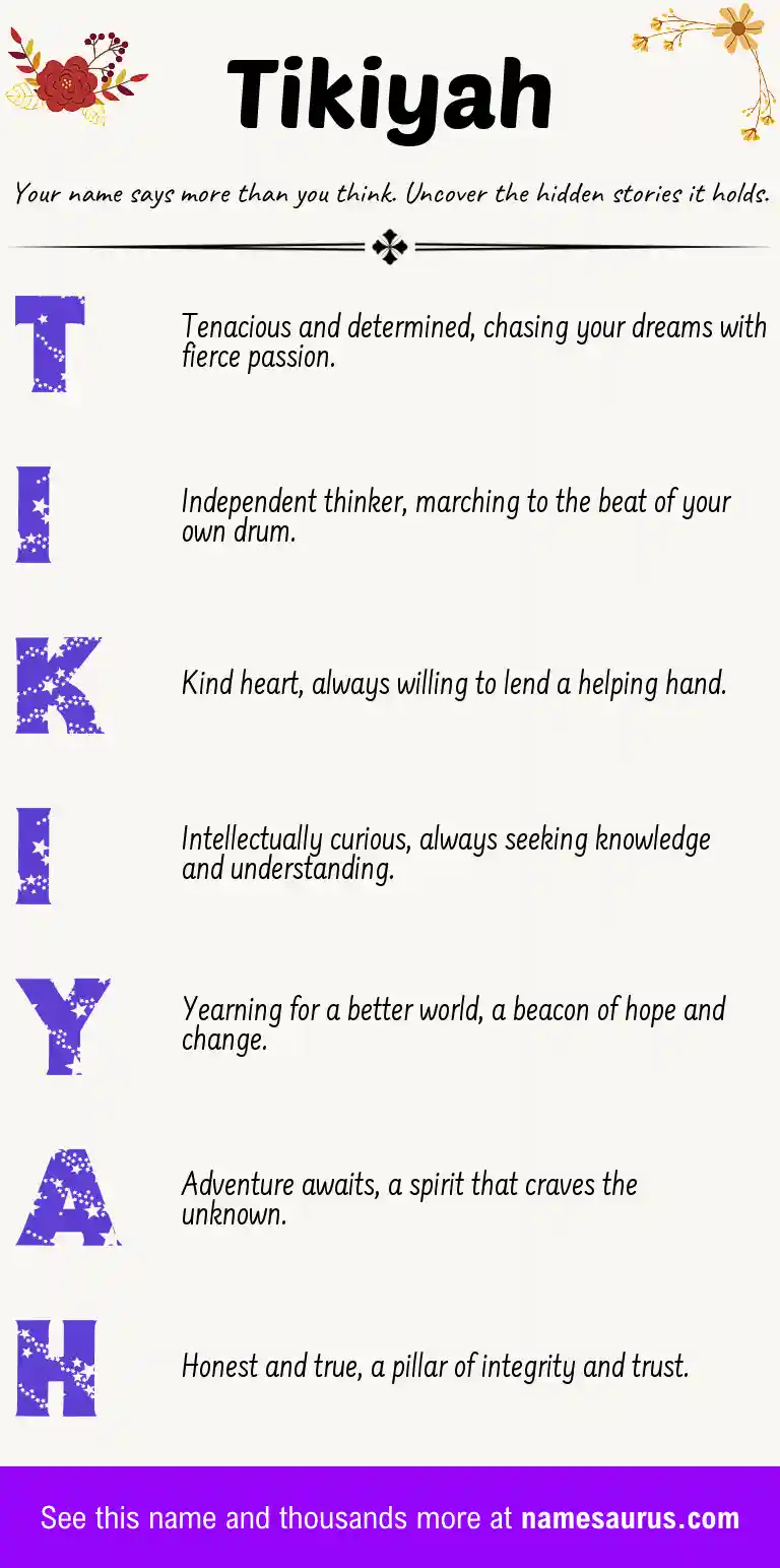 Acrostic poem about Tikiyah.