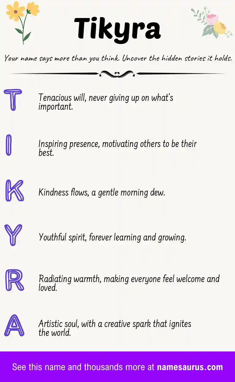 Acrostic poem about Tikyra.