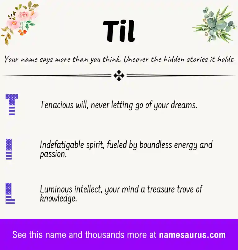Acrostic poem about Til.
