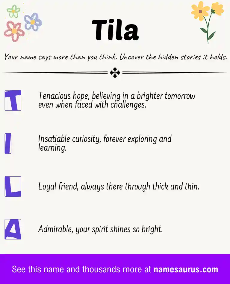 Acrostic poem about Tila.