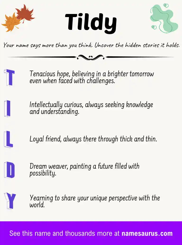 Acrostic poem about Tildy.
