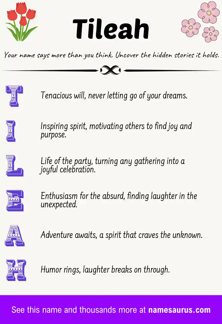 Acrostic poem about Tileah.