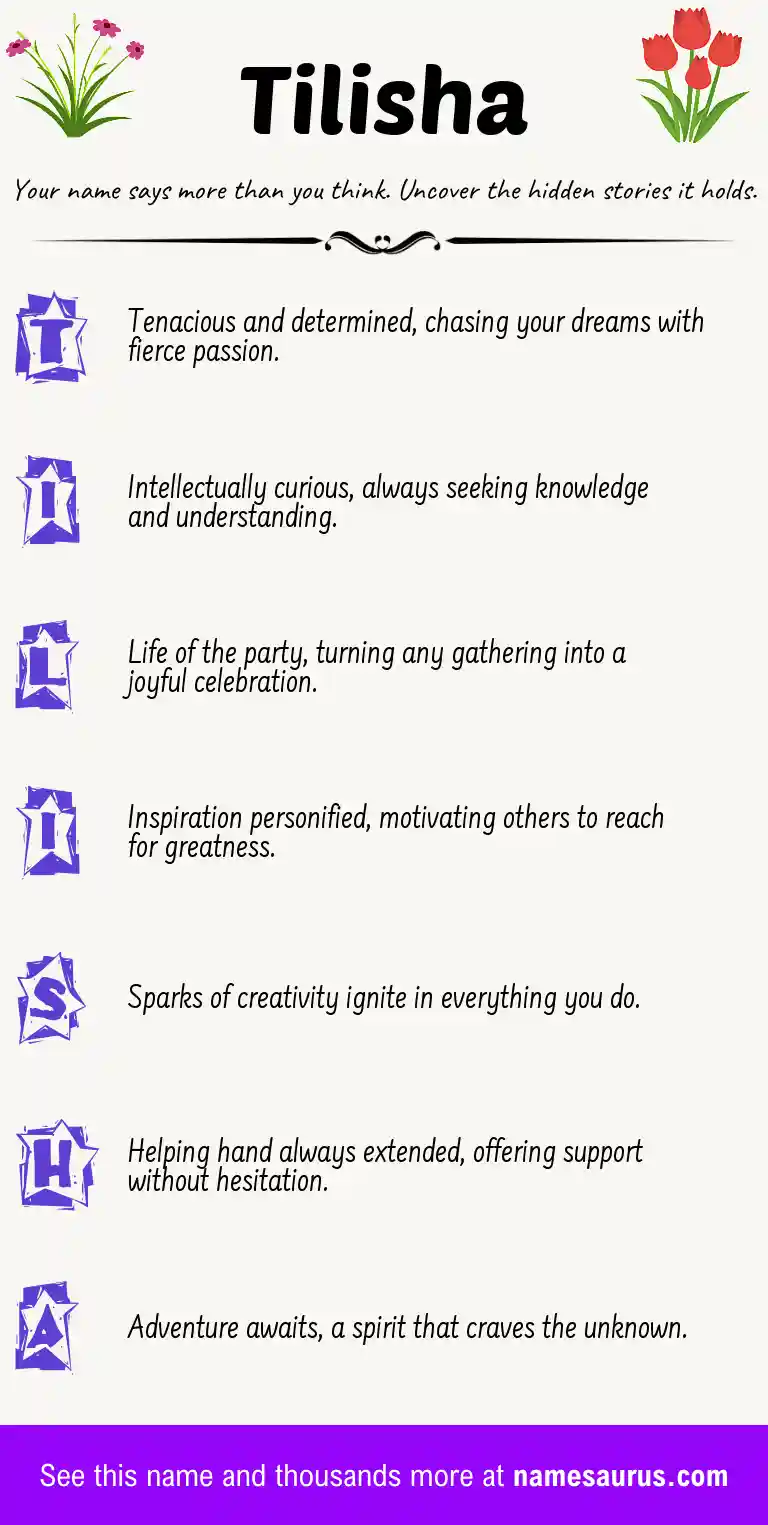 Acrostic poem about Tilisha.