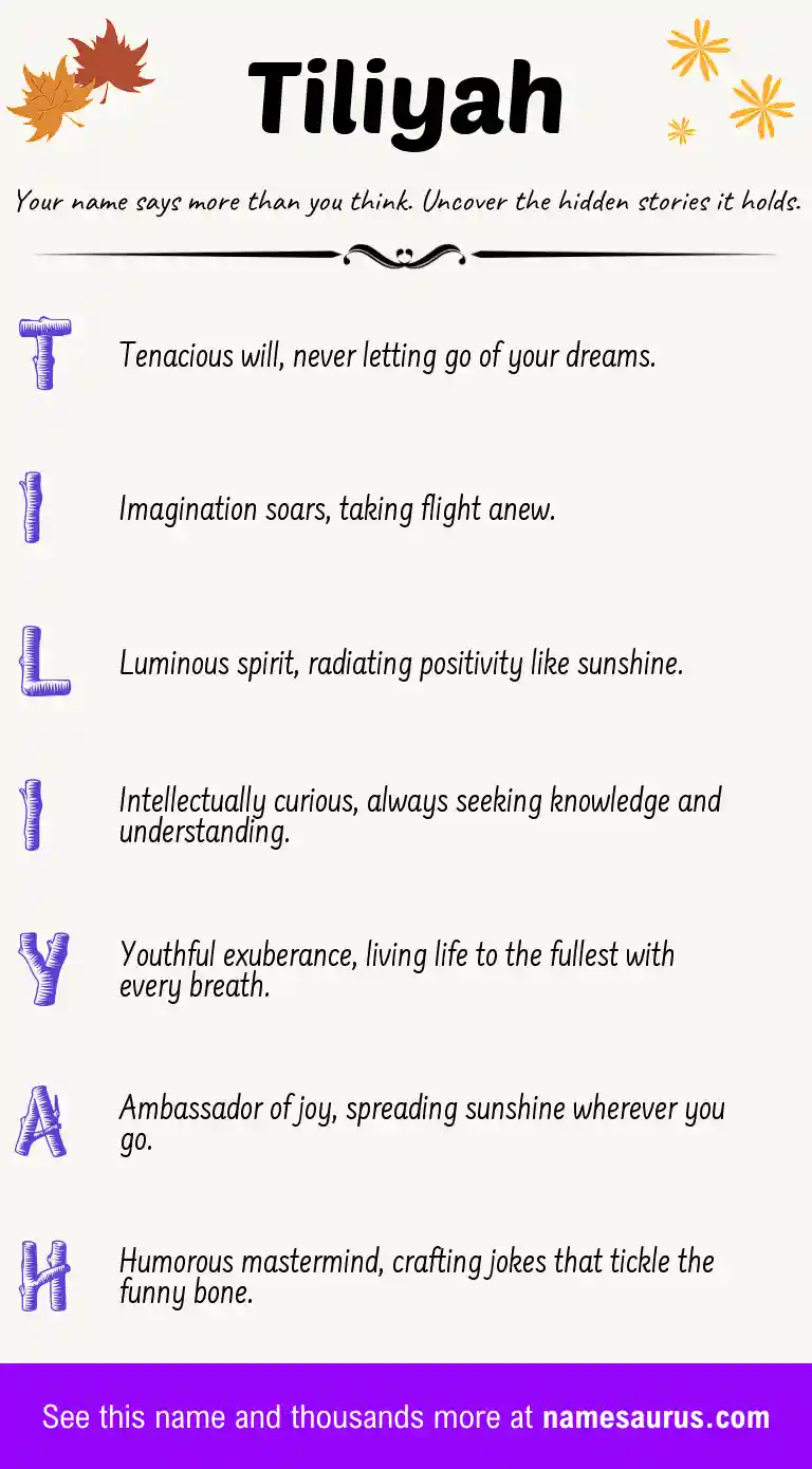 Acrostic poem about Tiliyah.