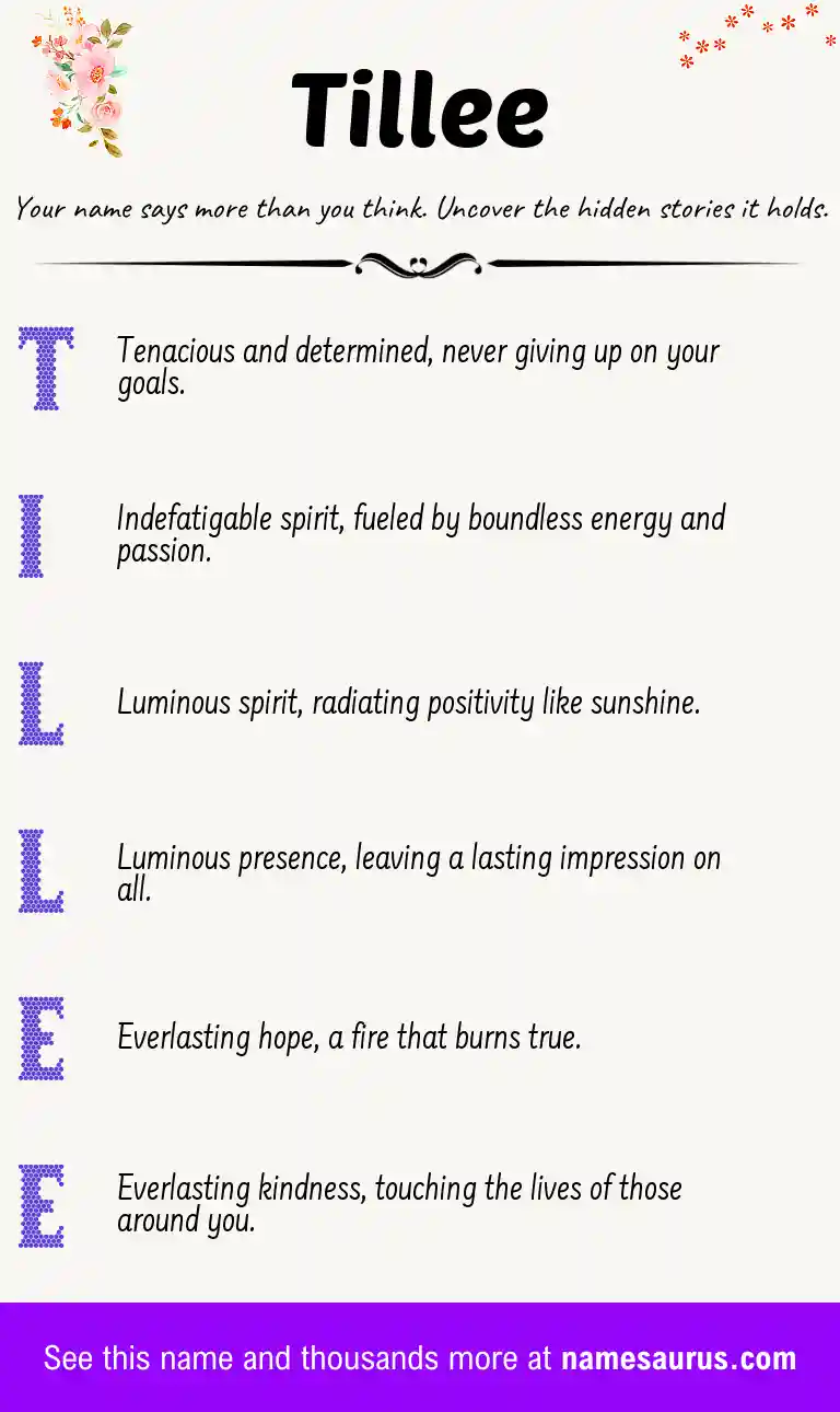 Acrostic poem about Tillee.
