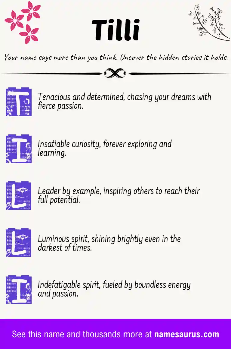 Acrostic poem about Tilli.