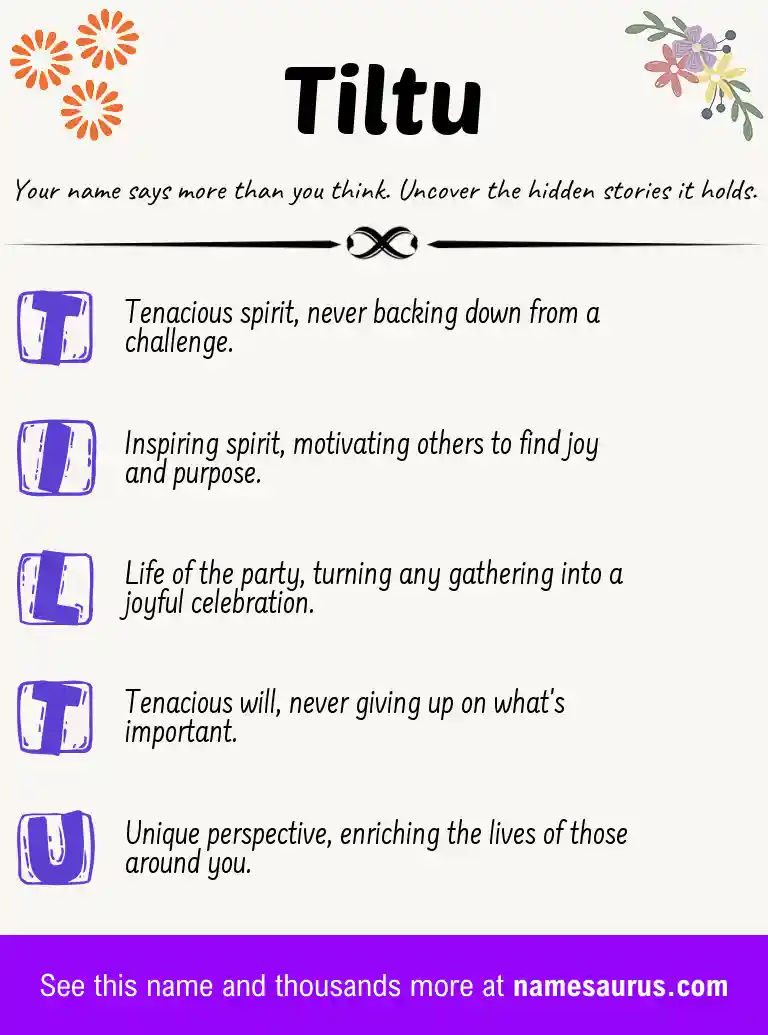Acrostic poem about Tiltu.