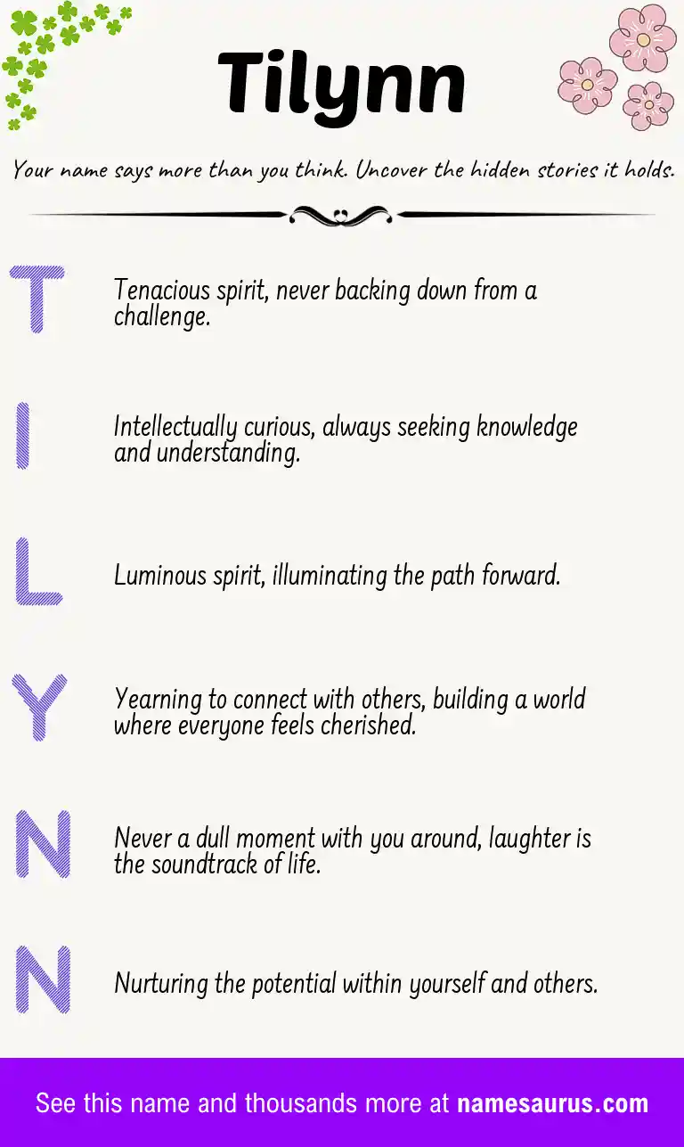 Acrostic poem about Tilynn.