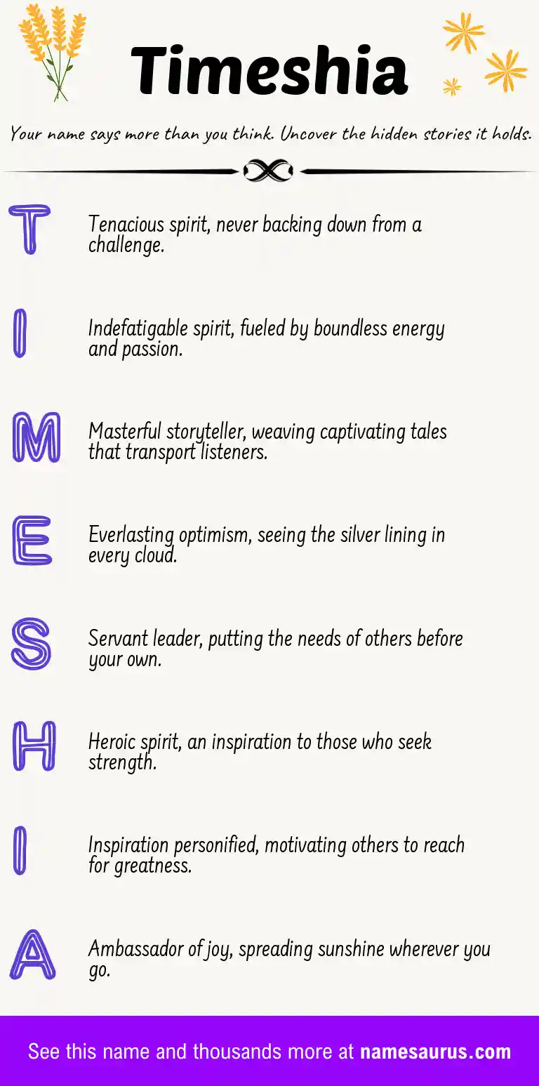 Acrostic poem about Timeshia.