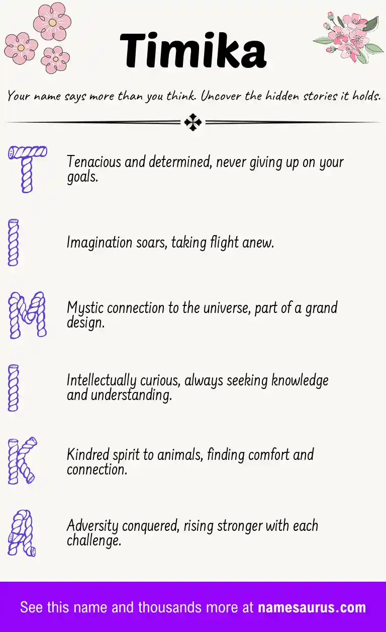 Acrostic poem about Timika.