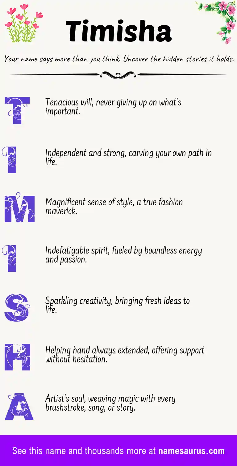 Acrostic poem about Timisha.