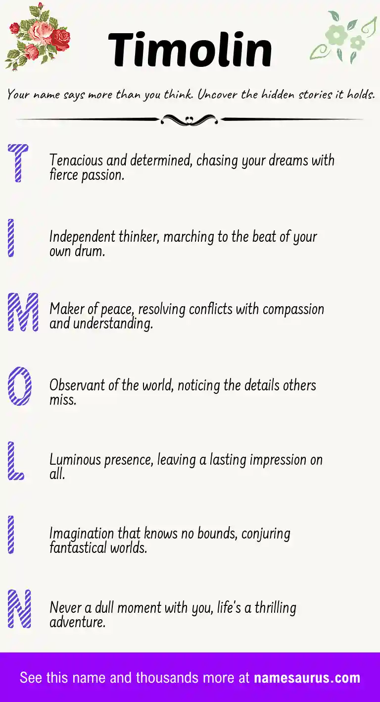 Acrostic poem about Timolin.
