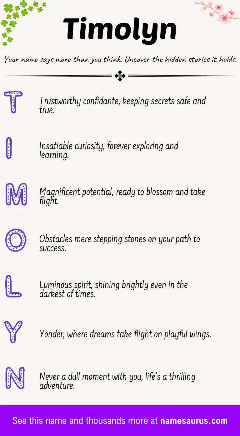 Acrostic poem about Timolyn.