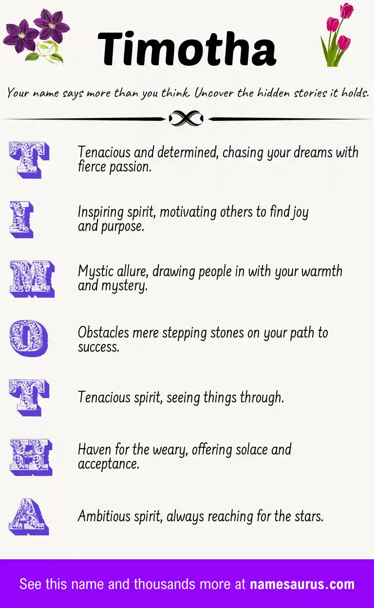 Acrostic poem about Timotha.