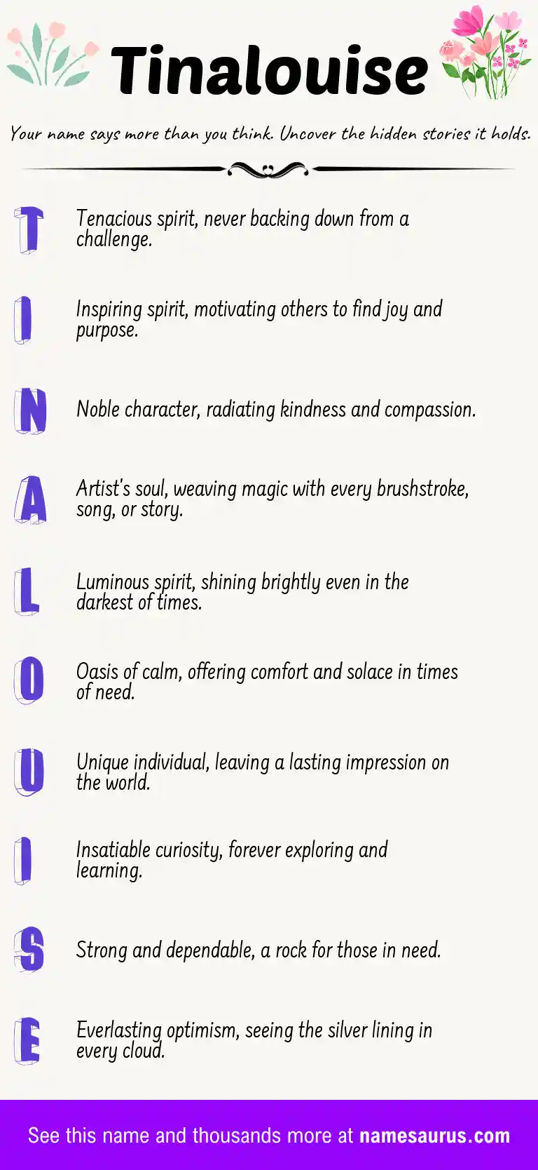 Acrostic poem about Tinalouise.