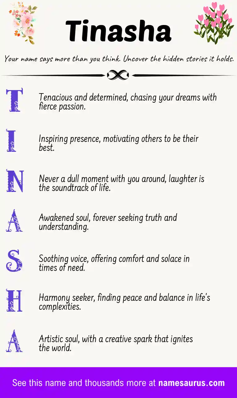 Acrostic poem about Tinasha.