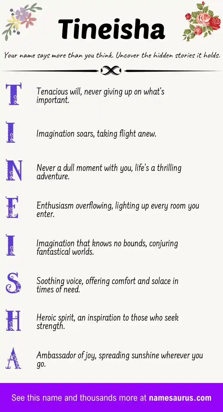 Acrostic poem about Tineisha.