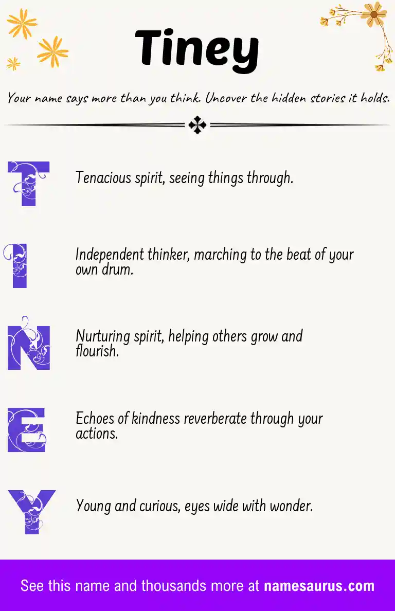 Acrostic poem about Tiney.