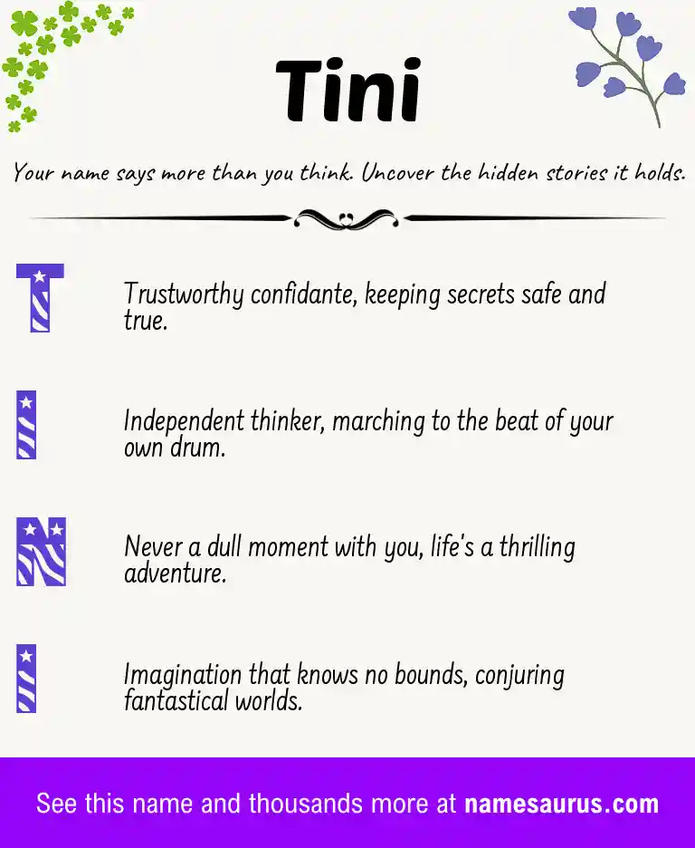 Acrostic poem about Tini.