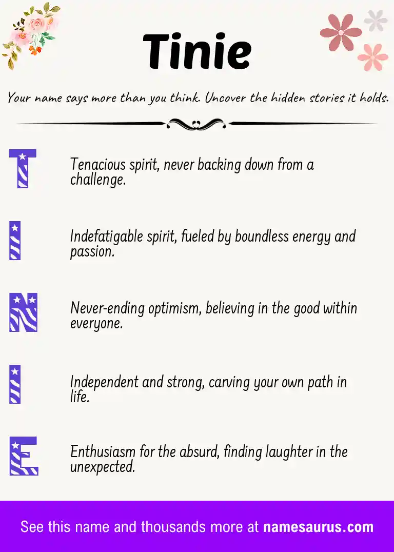 Acrostic poem about Tinie.