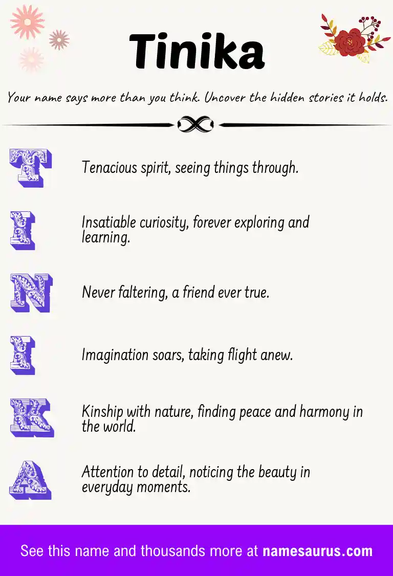 Acrostic poem about Tinika.
