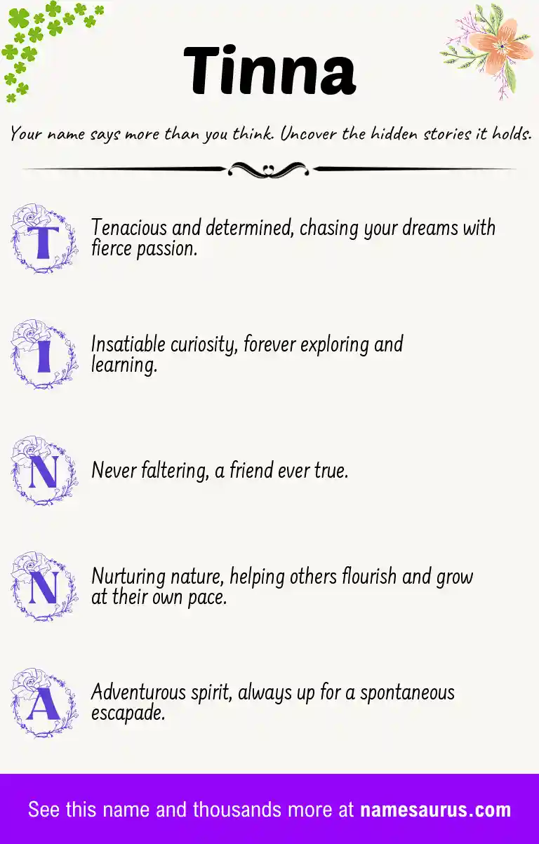 Acrostic poem about Tinna.