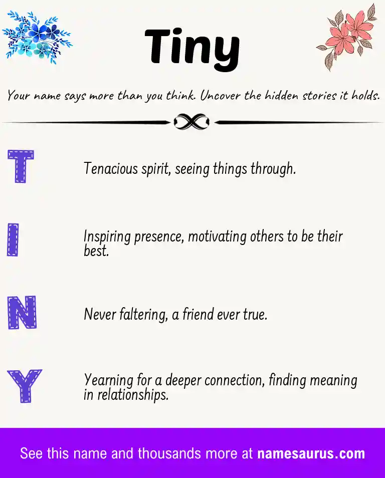 Acrostic poem about Tiny.