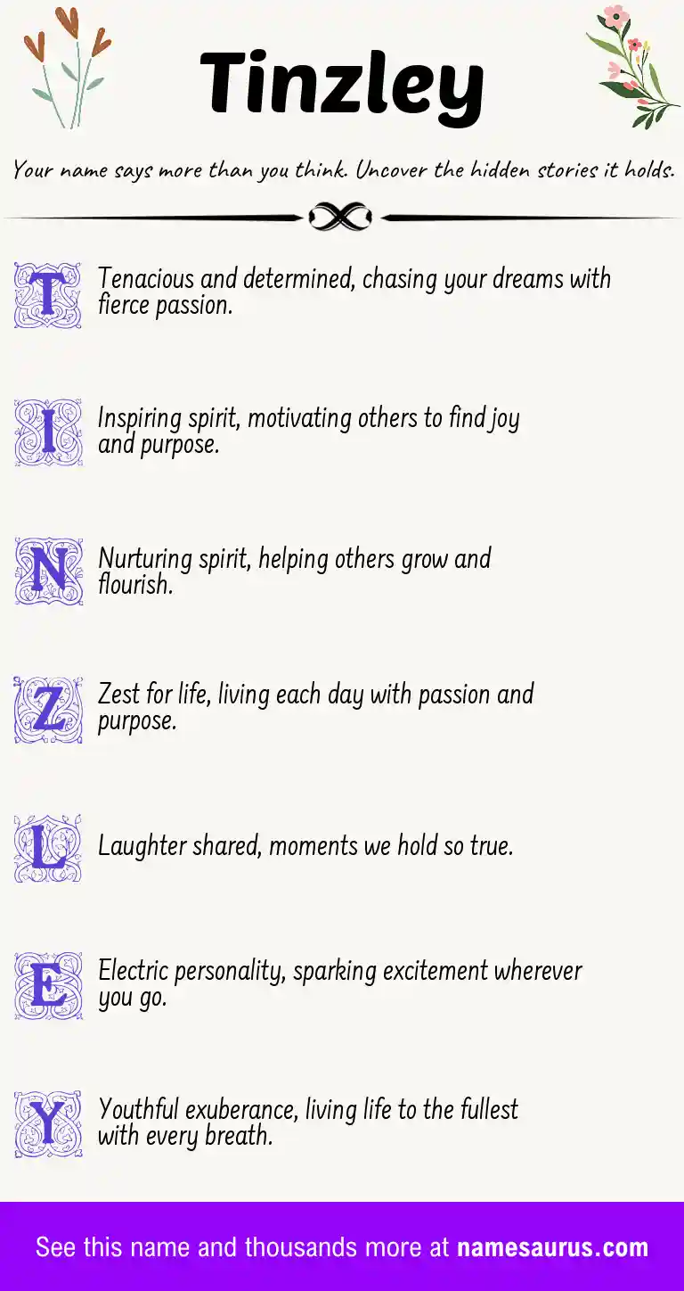 Acrostic poem about Tinzley.