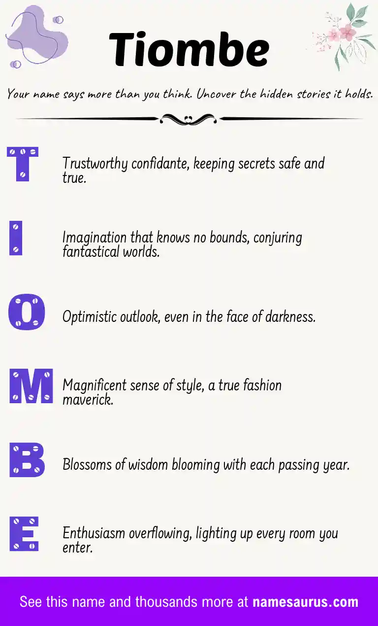 Acrostic poem about Tiombe.