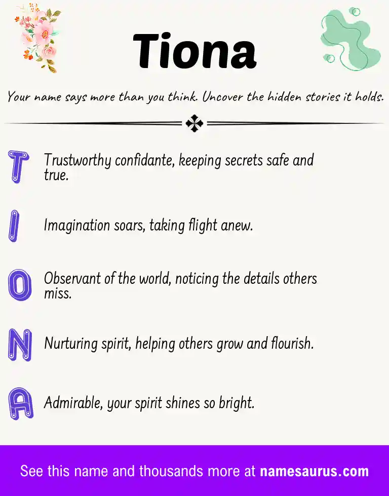 Acrostic poem about Tiona.