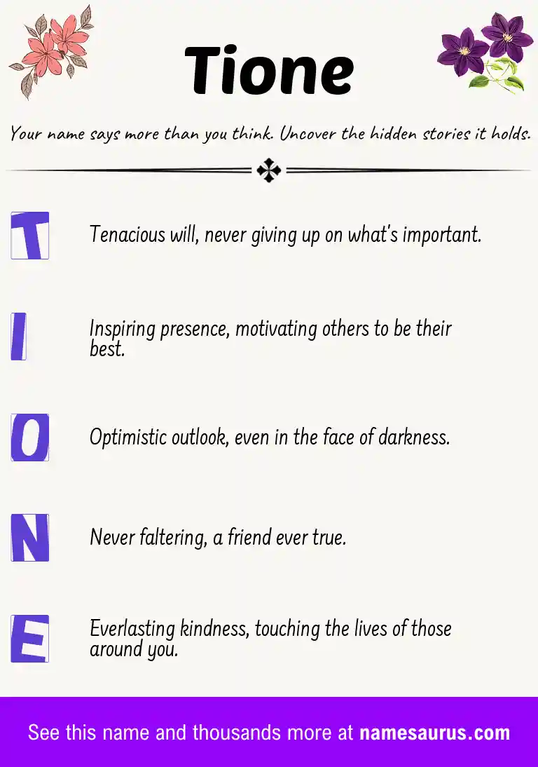 Acrostic poem about Tione.