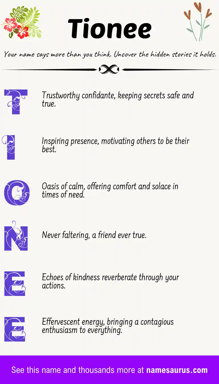 Acrostic poem about Tionee.