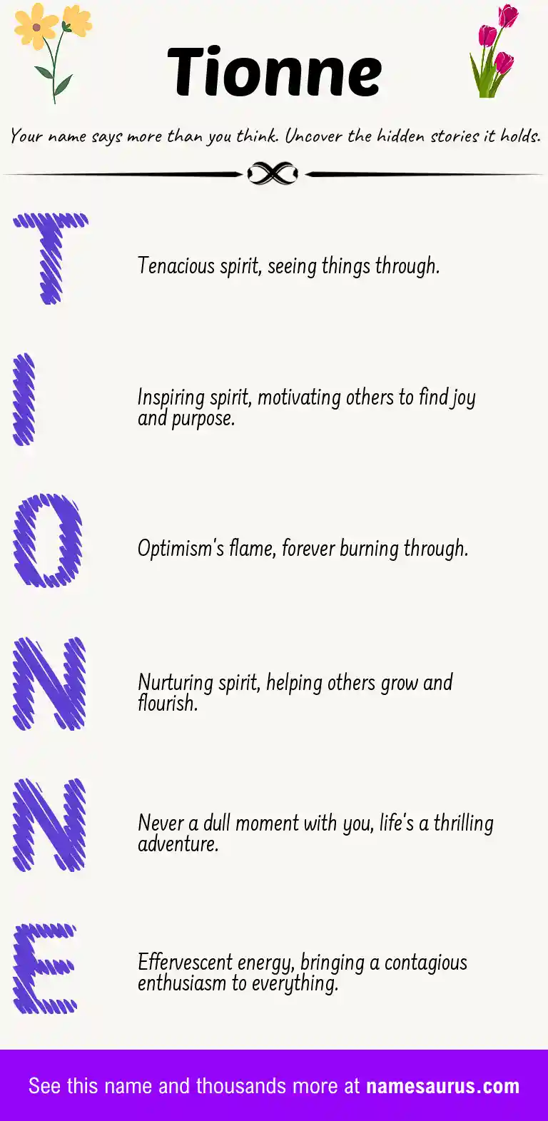 Acrostic poem about Tionne.
