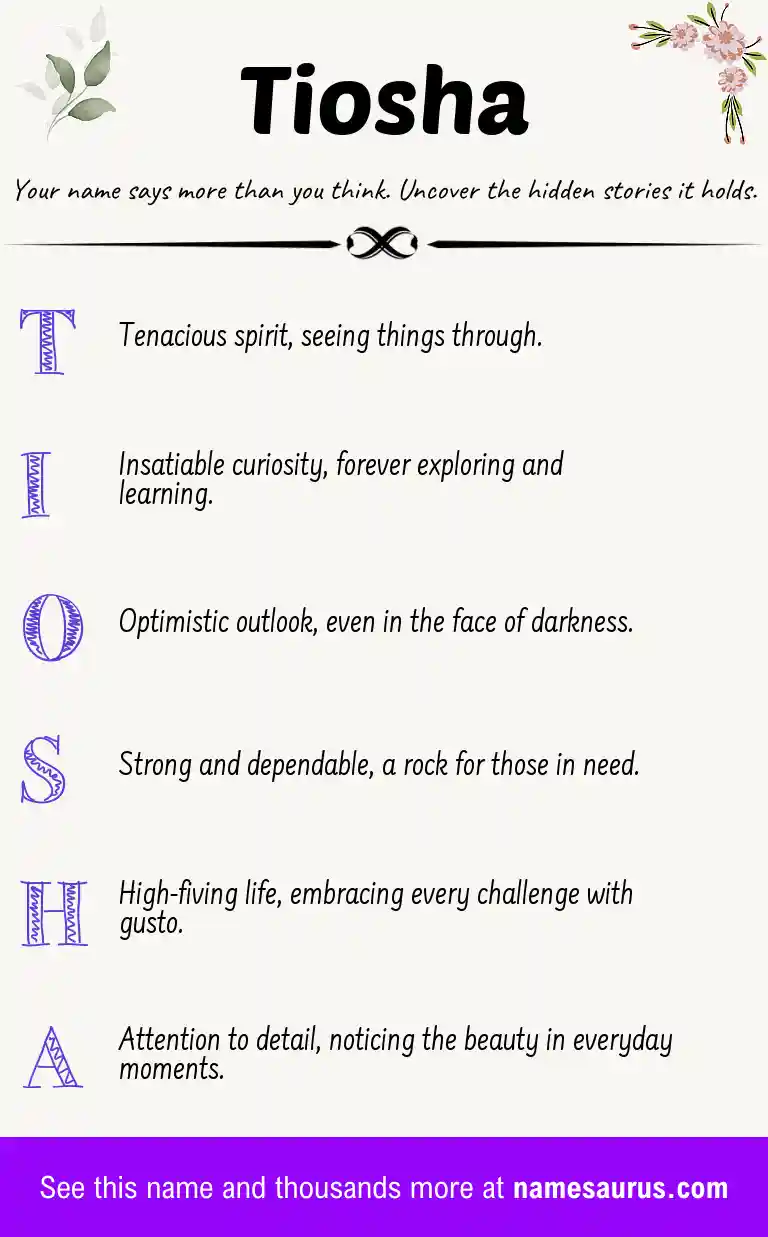 Acrostic poem about Tiosha.