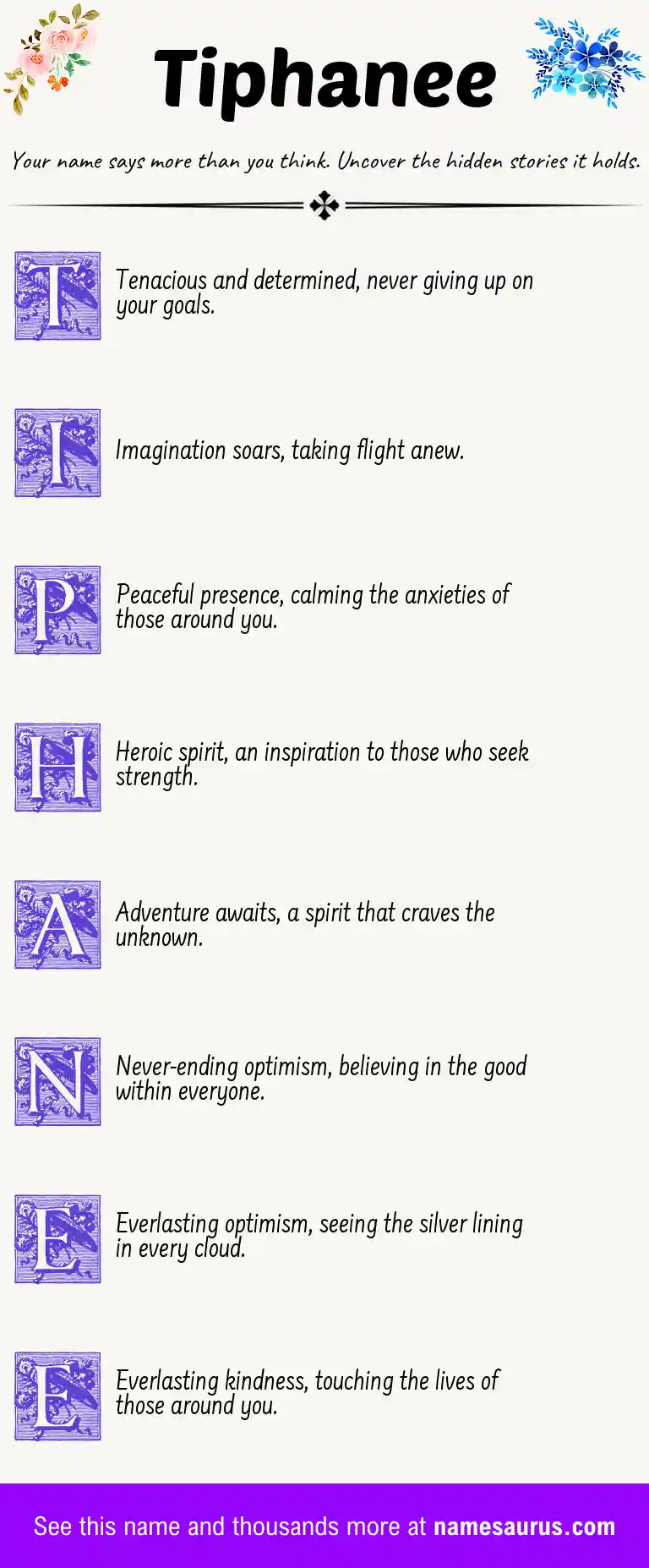 Acrostic poem about Tiphanee.