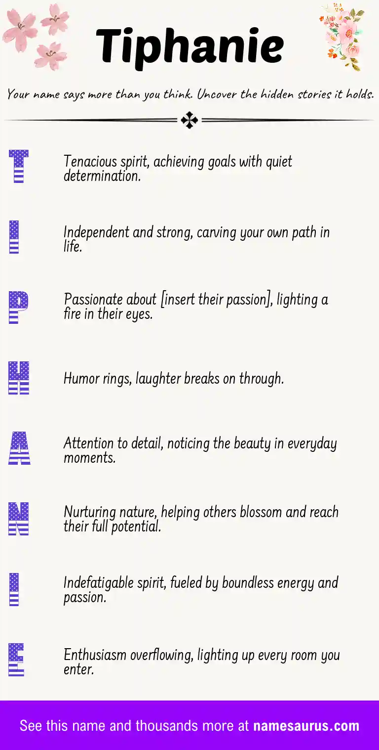 Acrostic poem about Tiphanie.
