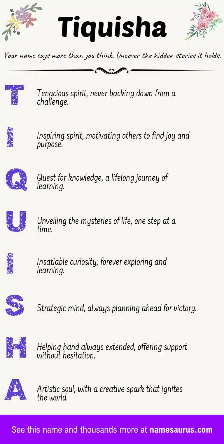 Acrostic poem about Tiquisha.