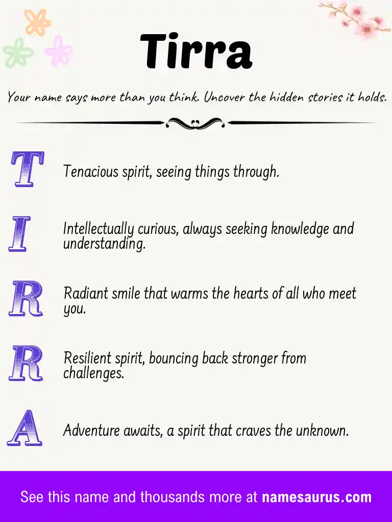 Acrostic poem about Tirra.