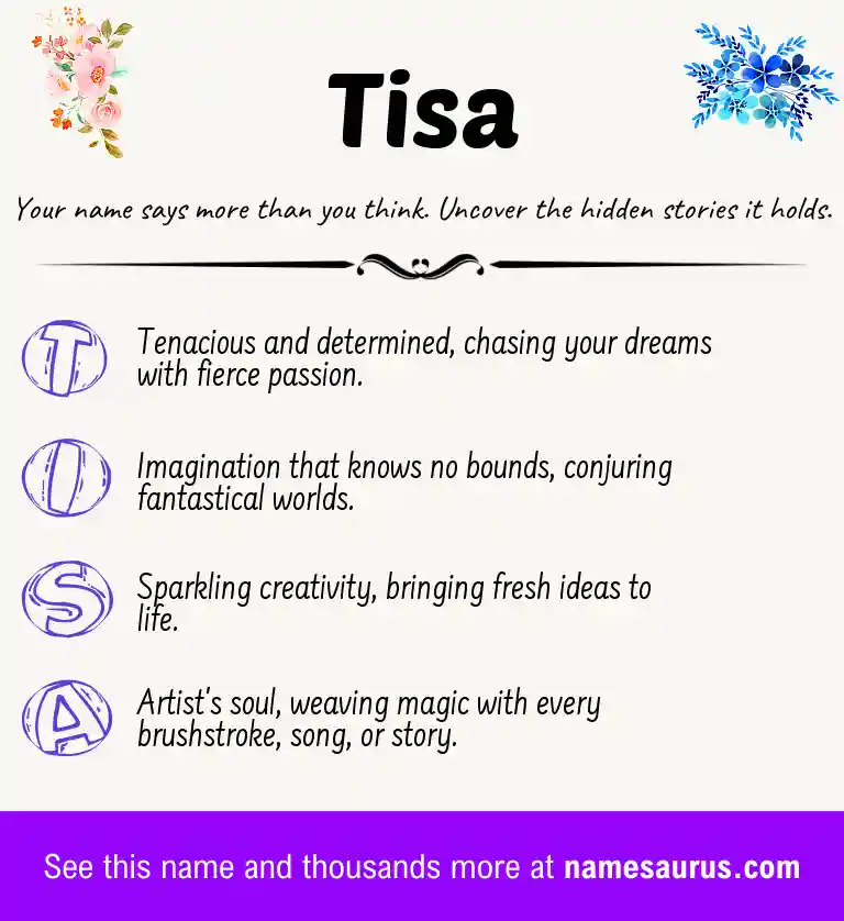 Acrostic poem about Tisa.
