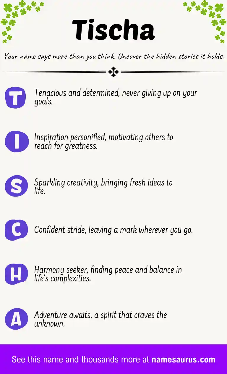 Acrostic poem about Tischa.