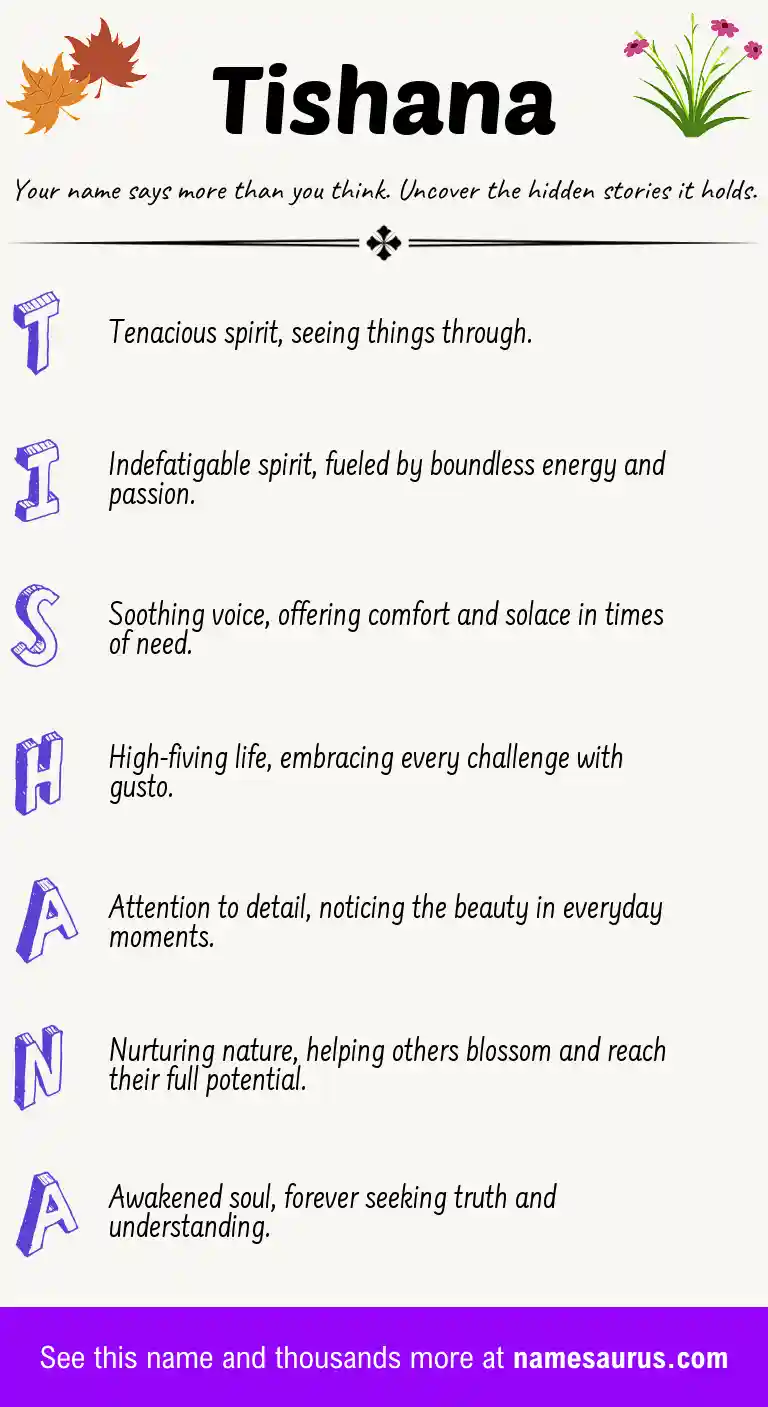 Acrostic poem about Tishana.