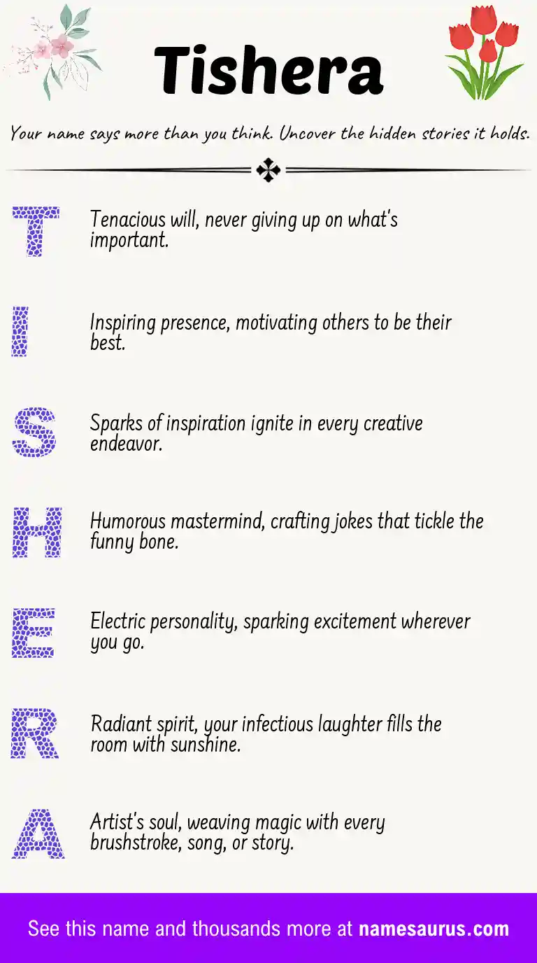 Acrostic poem about Tishera.