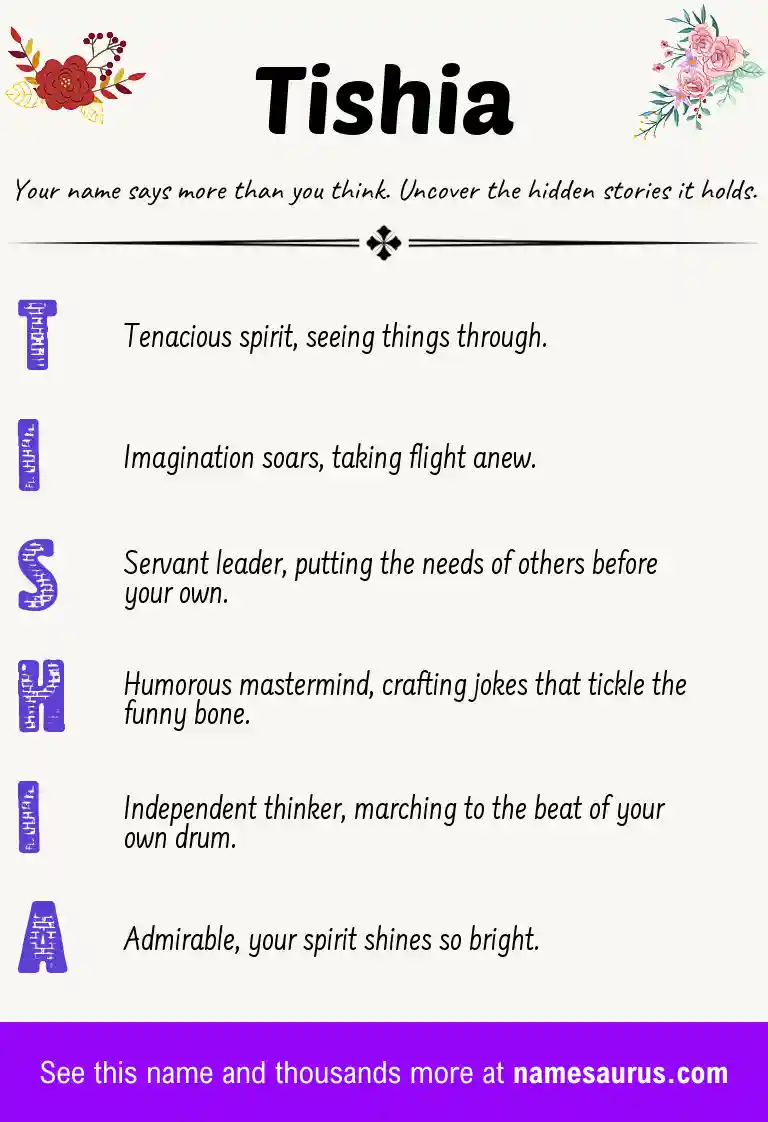 Acrostic poem about Tishia.