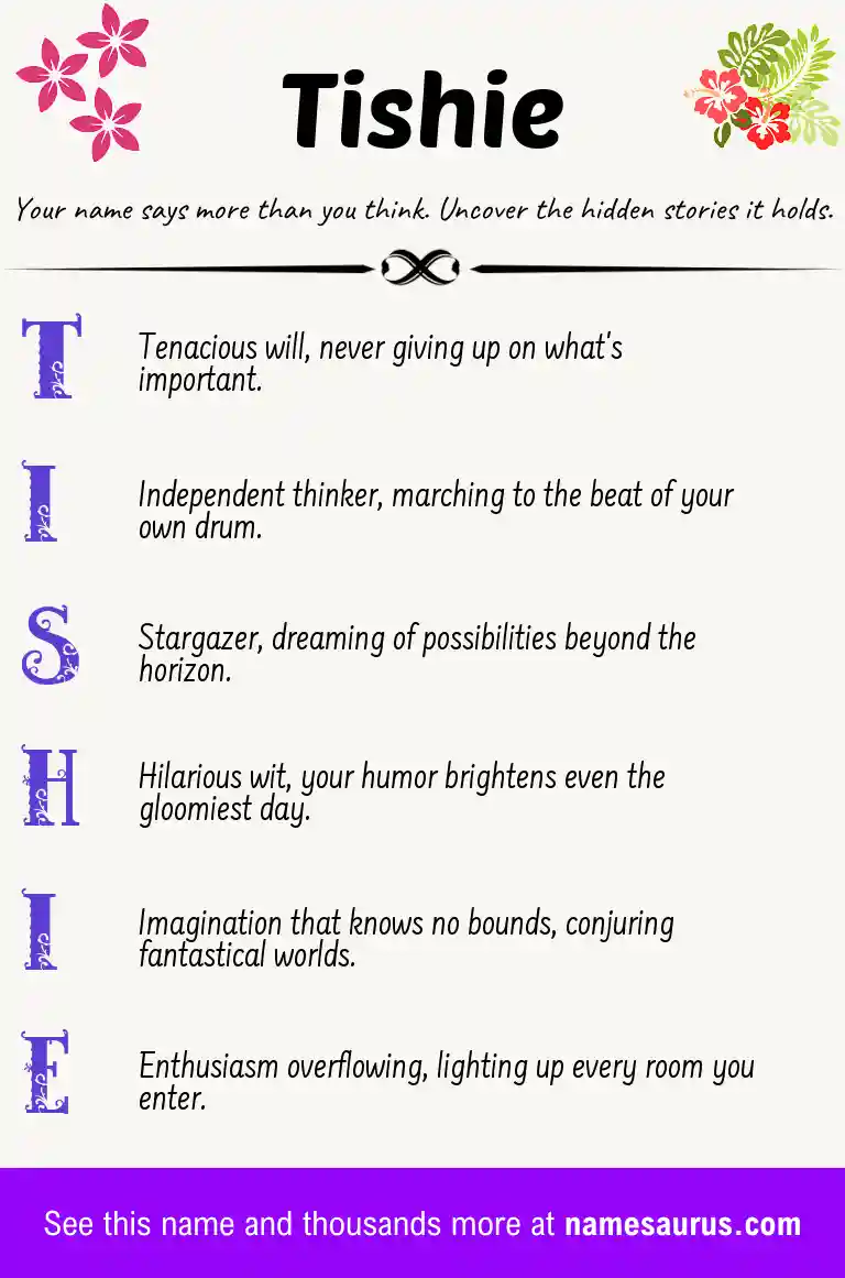 Acrostic poem about Tishie.