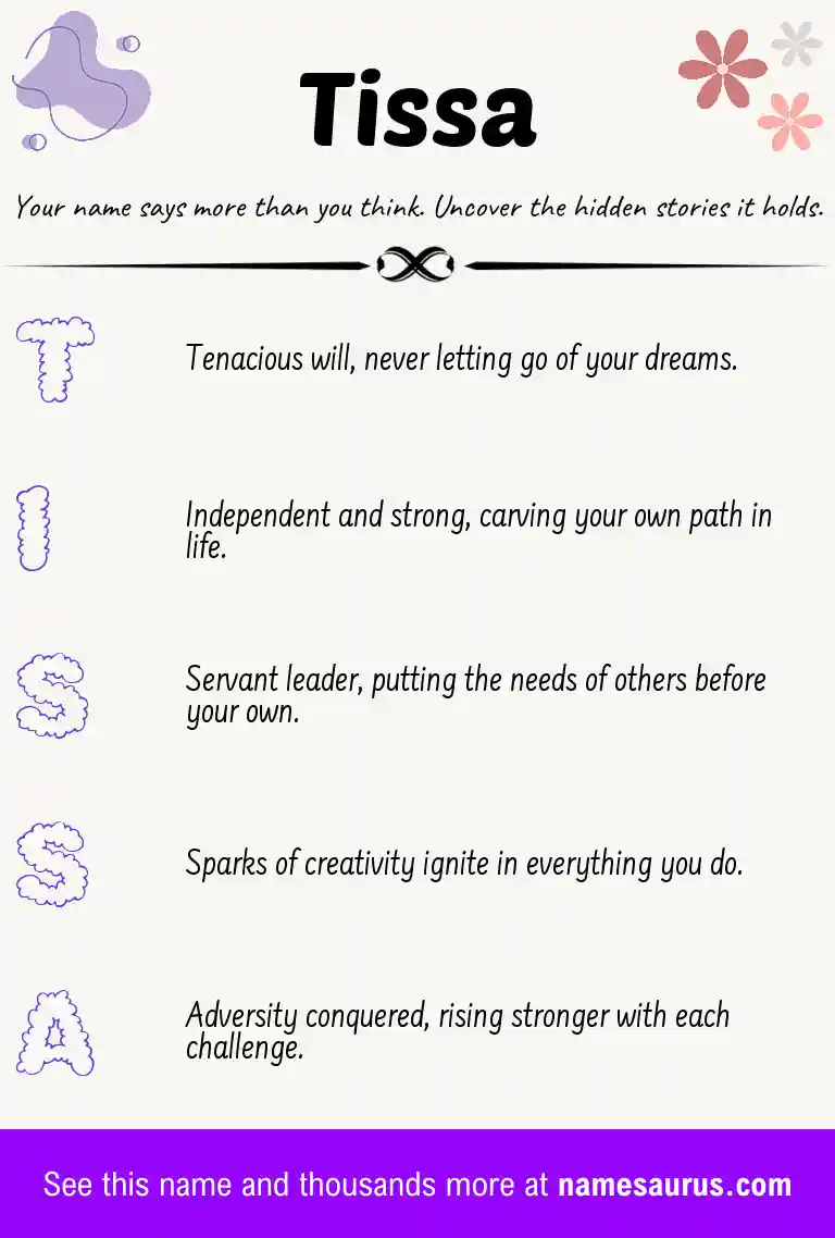 Acrostic poem about Tissa.