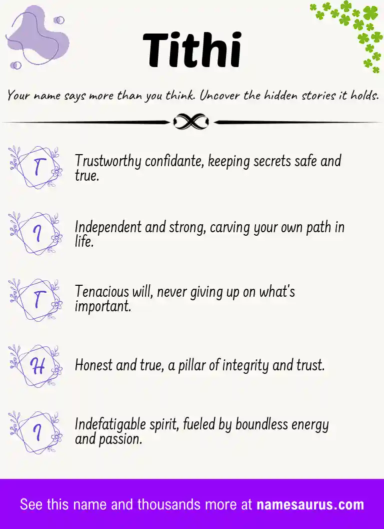 Acrostic poem about Tithi.